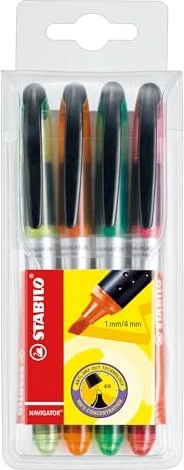 STABILO Navigator gelb/orange/pink/grün, 4er-Set