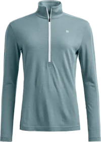 Ortovox 185 Rock'n'Wool Zip Neck Funktionsshirt langarm icy shore (Damen)
