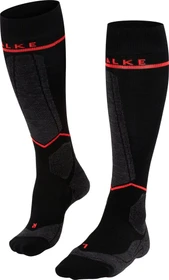 Falke SK Compression Wool Skisocken black/neon red (Damen)