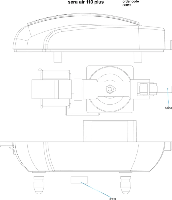 sera air 110 plus Aquarien-Luftpumpe, 110l/h