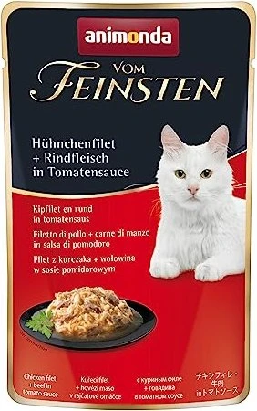 animonda Vom Feinsten Adult Hühnchenfilet und Rindfleisch in Tomatensauce, 900g (18x 50g)