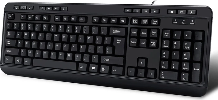 Adesso Multimedia Desktop Tastatur mit 3-Port Hub, schwarz, USB, US