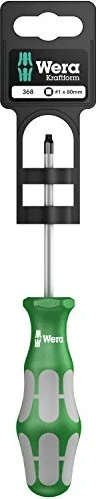 Wera Kraftform Plus Serie 300 368 SB Innenvierkant Schraubendreher, R1x80mm