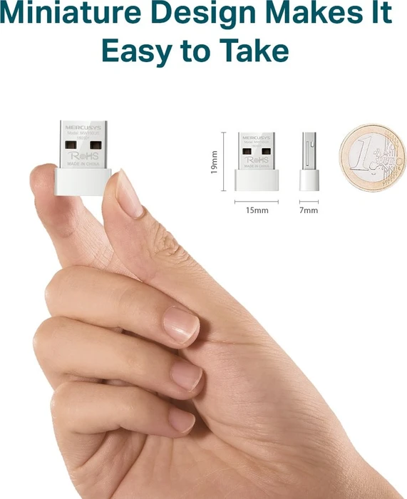 Mercusys WLAN-Adapter, Wi-Fi 4, N150, 2.4GHz WLAN, USB-A 2.0 [Stecker]