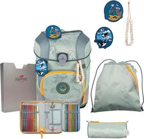 DerDieDas ErgoFlex Tiny Exklusiv Eco Grey Planet Schultaschen-Set, 5-tlg.