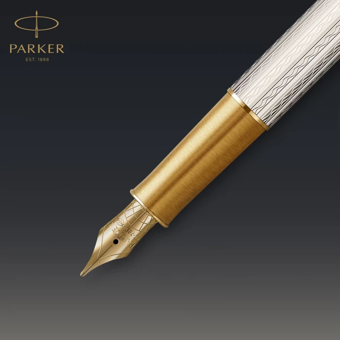 Parker Sonnet silver mistral/gold trim, rechte Hand, fein, Geschenkbox (2119792) – Bild 4 von 7