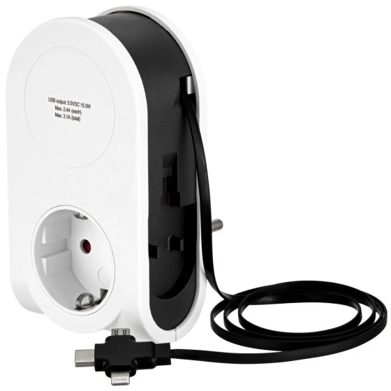 REV Ritter USB-Ladegerät Flex 3 in 1 weiß/schwarz