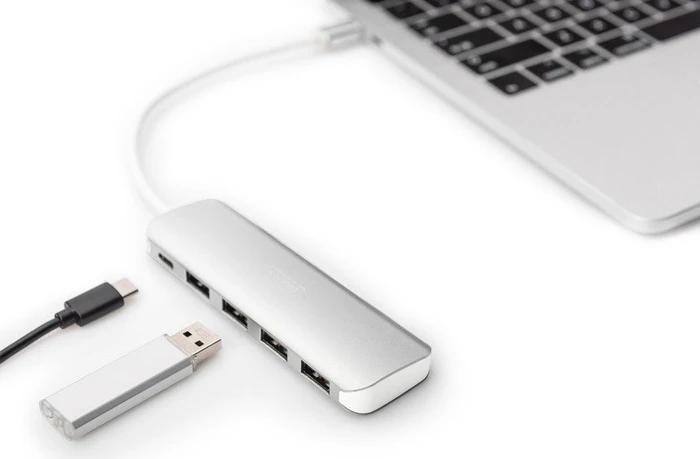 Digitus USB-Hub, 4x USB-A 3.0, USB-C 3.0 [Stecker]