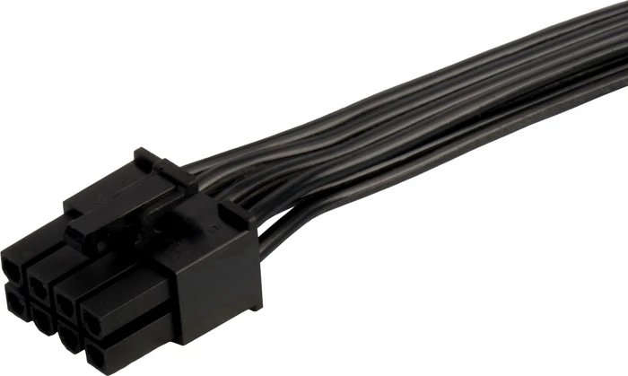 SilverStone PP13, 8-Pin EPS Stecker auf 8-Pin EPS Stecker und 4/8-Pin ATX12V Stecker, Adapterkabel, schwarz, 750mm