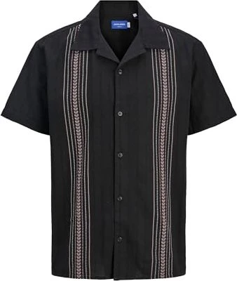 Jack & Jones Relaxed Fit Hemd kurzarm schwarz (Herren)