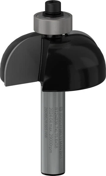 Bosch Professional HM Hohlkehlfräser, (R1)12x(D)36.7x16x58mm, 1 Stück