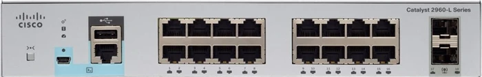 Cisco Catalyst 2960-L-SM LAN Lite Desktop Gigabit Smart Switch, 16x RJ-45, 2x SFP