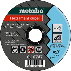 Metabo Flexiamant Super Inox A 36-O Trennscheibe gekröpft, 125x6x22.23mm, 1 Stück