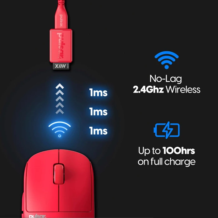 Pulsar Gaming Gears X2H Wireless Red Edition, USB