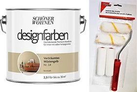 Schöner Wohnen Designfarben innen verträumtes wüstengelbmatt gelb, 2.5l