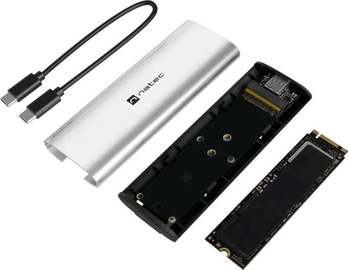 Natec Rhino M.2 NVMe Lite, silber, USB-C 3.1