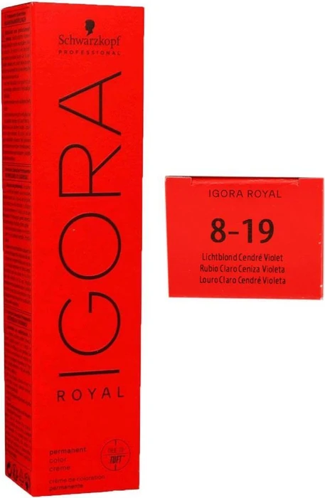 Schwarzkopf Igora Royal Haarfarbe 8-19 hellblond cendré violett, 60ml