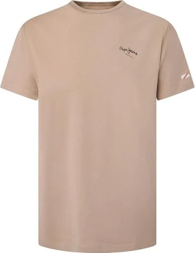 Pepe Jeans Logodruck Slim Fit T-Shirt kurzarm stowe beige (Herren)