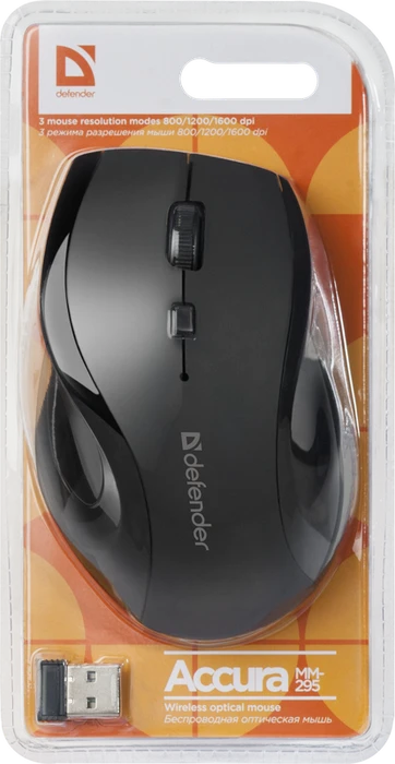Defender Accura MM-295 Wireless Optical Mouse schwarz, USB