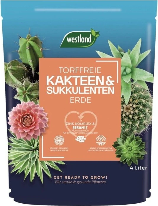 Westland Torffreie Kakteen & Sukkulenten Erde, 4l