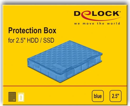 DeLOCK Protection Box for 2.5" HDD, 2.5", blau
