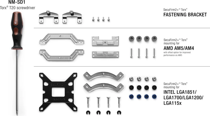 Noctua NM-M1-MP83 Mounting Kit, Sockel AM5/AM4/1851/1700/1200/115x Montage-Kit