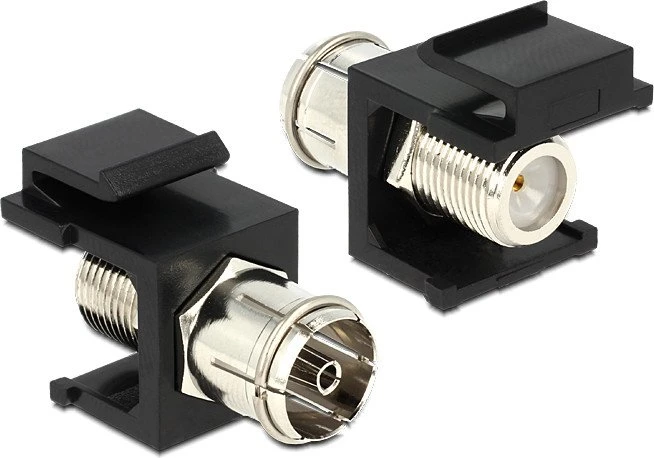 DeLOCK Keystone Modul IEC Buchse via F Buchse, schwarz