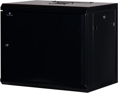 Rockstable 19" Wandschrank 9HE, Stahltür, IP2X, schwarz, 440mm tief