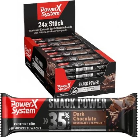 Power System Snack Power Bar Dark Chocolate 1.08kg (24x 45g)
