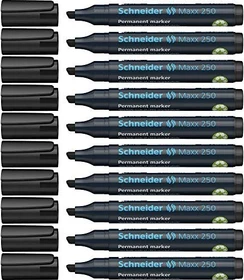 Schneider Maxx 250 Permanentmarker schwarz, 10er-Pack