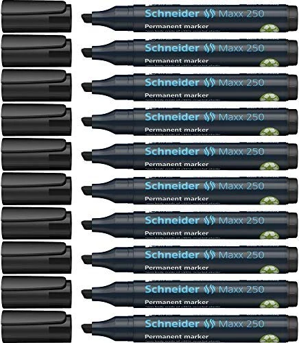 Schneider Maxx 250 Permanentmarker schwarz, 10er-Pack