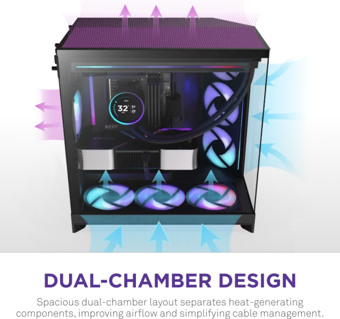 NZXT H9 Flow RGB [2025] Black, schwarz, Glasfenster