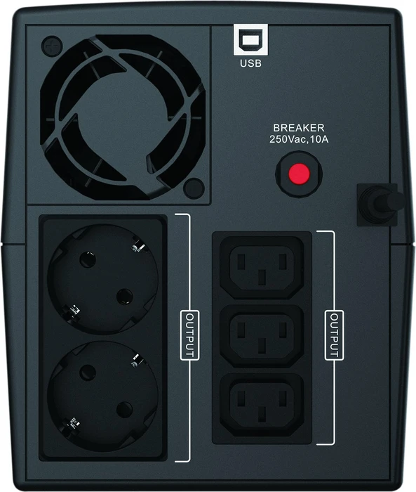 Conceptronic ZEUS03EMP IEC USV, 1200VA, USV IEC, C13, Schuko, USB