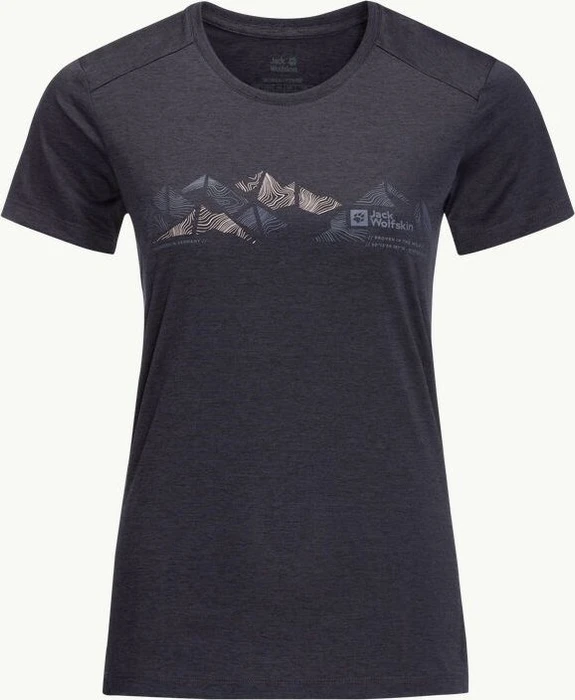Jack Wolfskin Crosstrail Graphic Funktionsshirt kurzarm graphit (Damen)