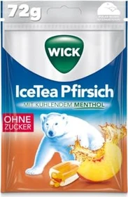 Wick Icetea Pfirsich Halsbonbons ohne Zucker, 72g