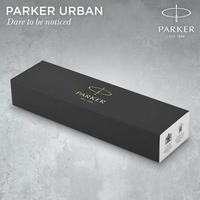 Parker Urban muted black/chrome trim, rechte Hand, mittel, Geschenkbox