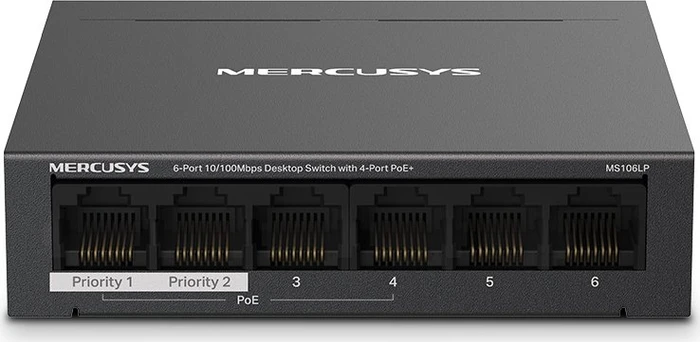 Mercusys Desktop Switch, 6x RJ-45, 40W PoE+