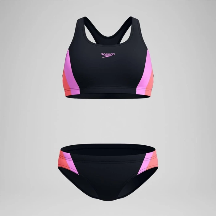 Speedo Colorblock Splice Optik 2.0 Bikini-Set schwarz/rosa (Damen)