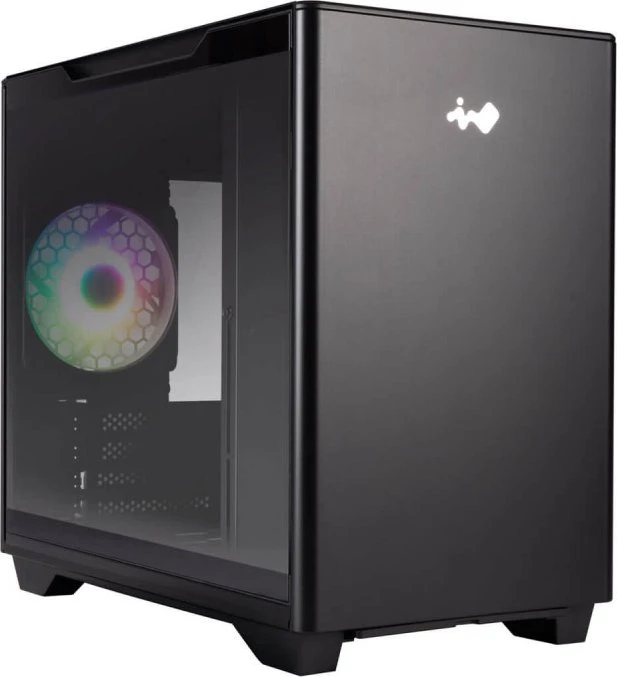 In Win A3, schwarz, Glasfenster