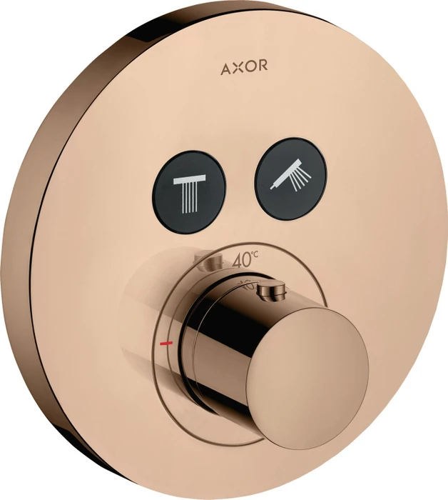 Hansgrohe Axor ShowerSelect rund Thermostat mit 2 Ventilen polished red gold