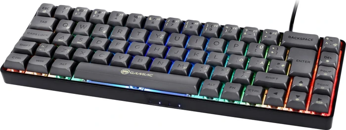 Gamiac TKL69G Gaming Keyboard, schwarz/grau, LEDs RGB, Kailh RED, USB, DE