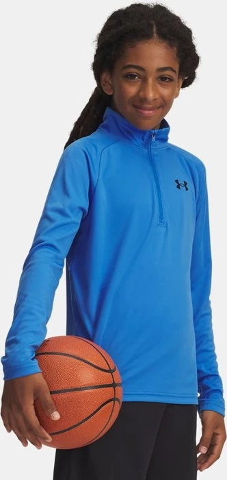 Under Armour Tech 2.0 Zip Funktionsshirt langarm blue atlantis/black (Junior)