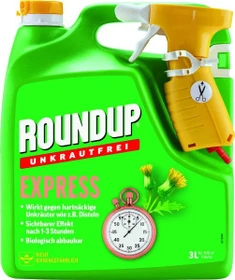 Evergreen Garden Care Roundup Express Unkrautfrei ohne Glyphosat Kanister mit Sprühsystem, 3l