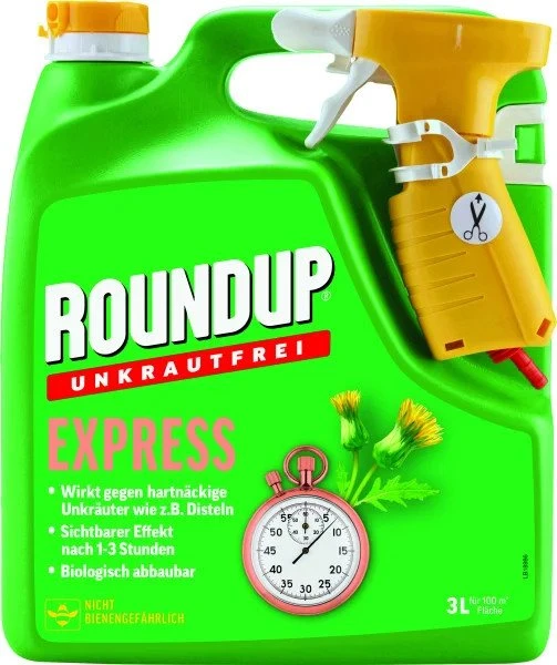Evergreen Garden Care Roundup Express Unkrautfrei ohne Glyphosat Kanister mit Sprühsystem, 3l