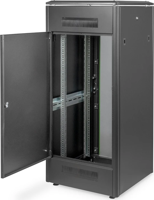 Digitus Professional Unique Serie Serverschrank 26HE, Sicherheitsglastür, IP2X, schwarz, 600mm tief