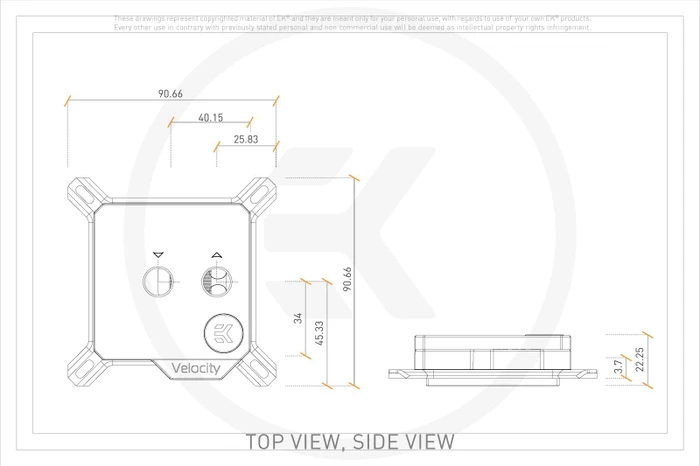 EK Water Blocks Quantum Line EK-Quantum Velocity D-RGB, Nickel Frosted Acryl