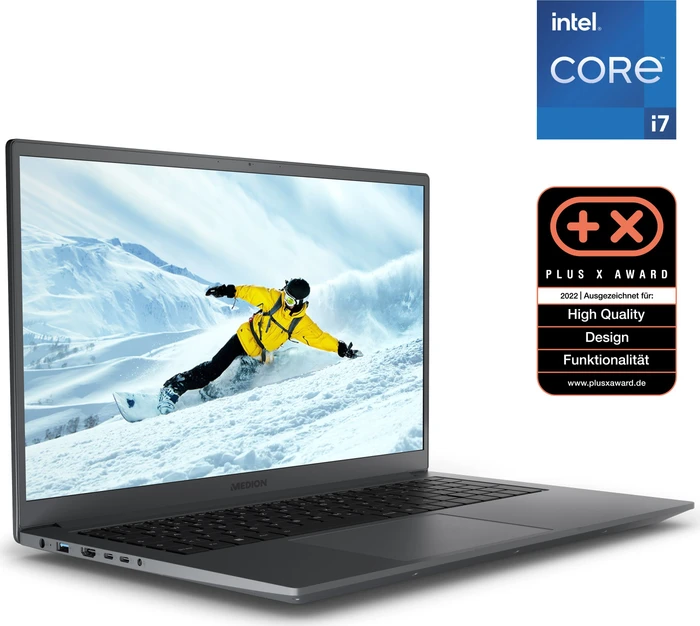 Medion Akoya P17615, Titan Grey, Core i5-12500H, 8GB RAM, 512GB SSD, GeForce MX550, DE
