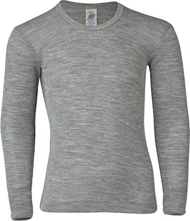 Engel Kinder-Shirt Funktionsshirt langarm hellgrau melange (Junior)