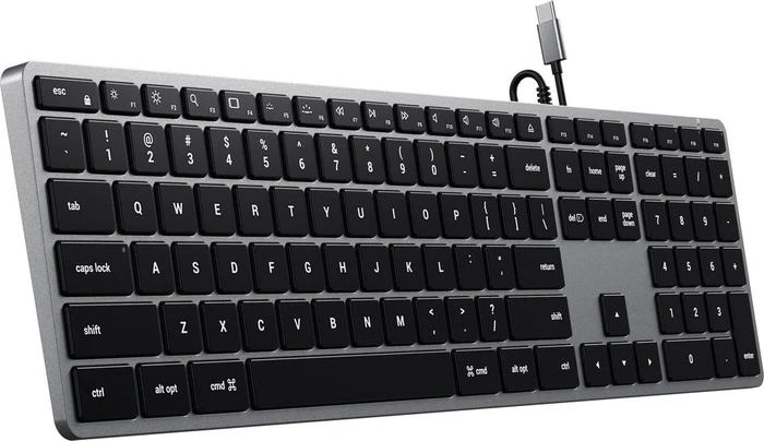 Satechi Slim W3 Wired Backlit Keyboard, -C, schwarz/grau, USB, ND
