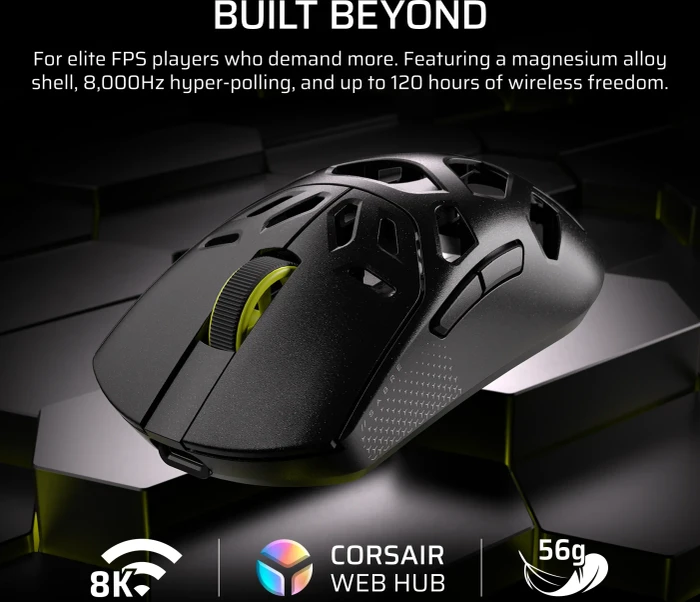 Corsair Sabre v2 Pro Wireless Magnesium, MG, weiß, USB